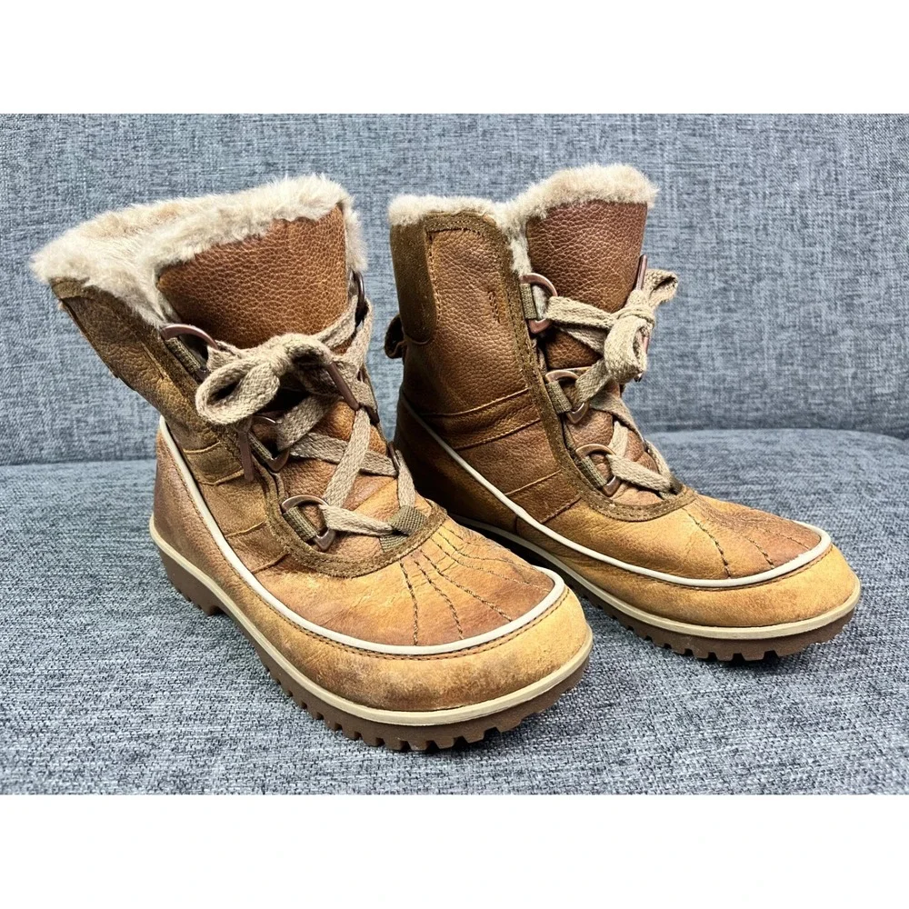 Sorel Tofino II Elk Brown Waterproof Winter Boots Faux Fur NL2182-237 Womens 6